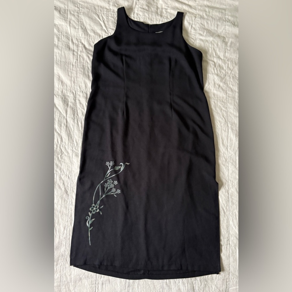 Black midi dress with two slits